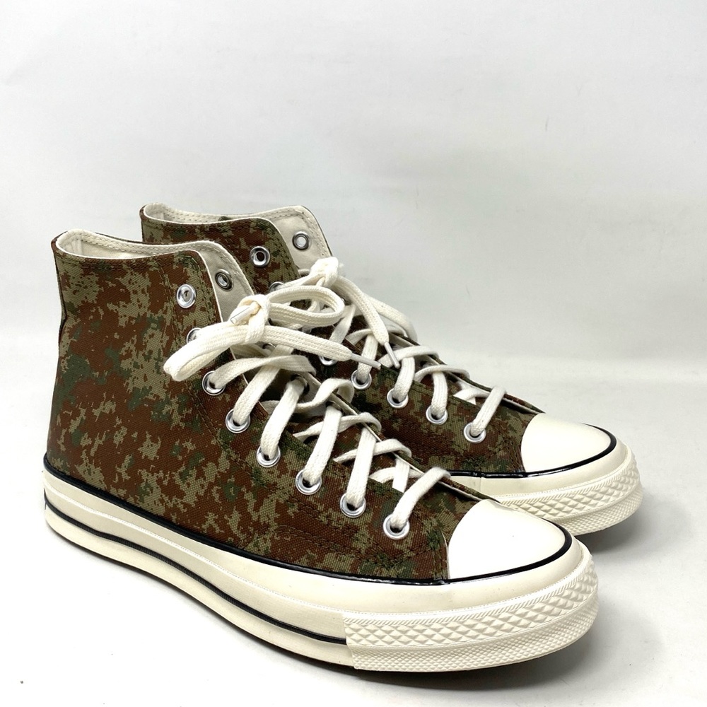 Converse Chuck 70 Canvas Women’s Shoes Green Brown White High Top Camo 170380C - Picture 2 of 9